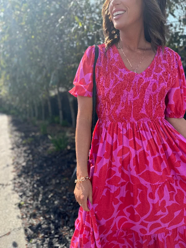 Sunday Boho Alice Dress Red Pink