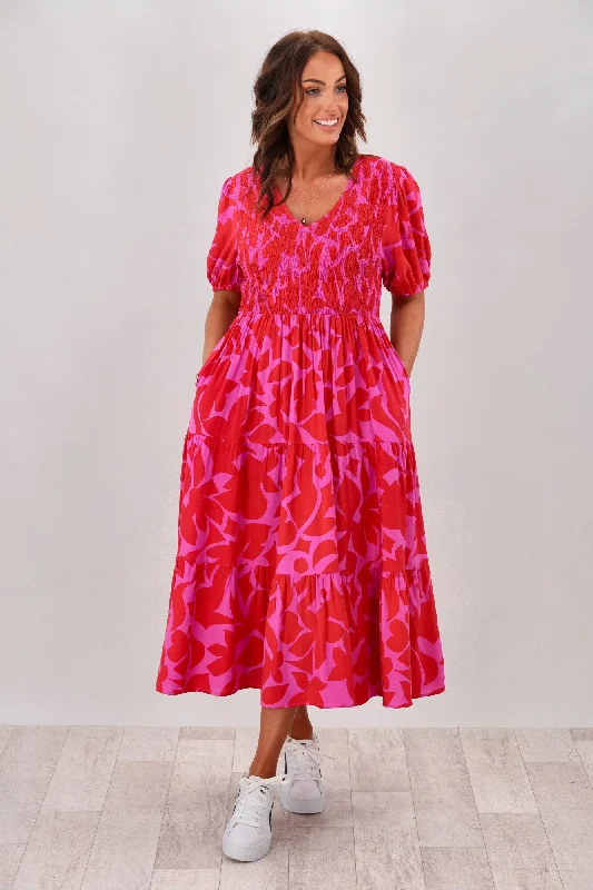 Sunday Boho Alice Dress Red Pink