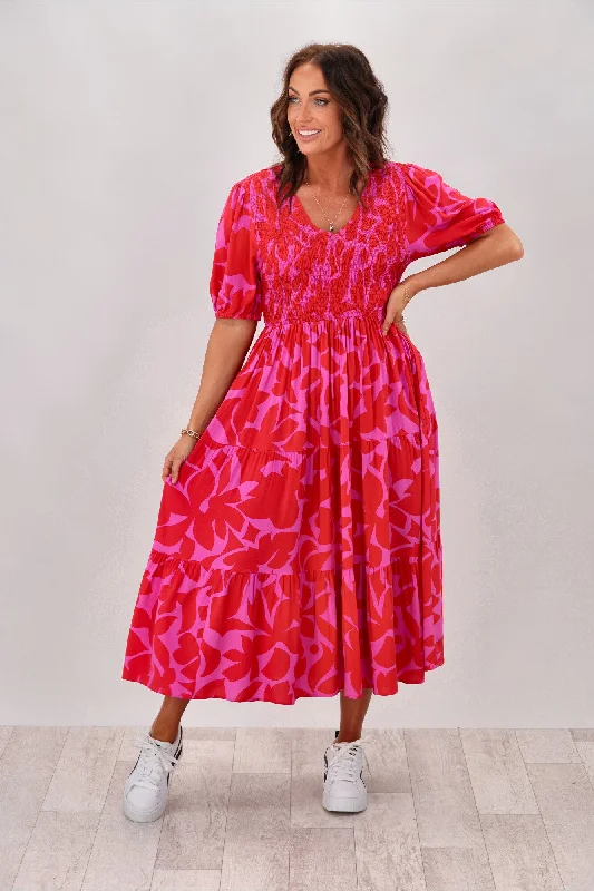 Sunday Boho Alice Dress Red Pink