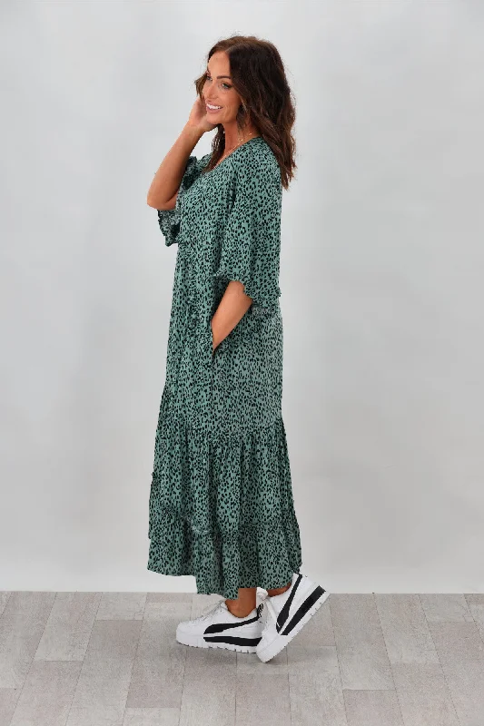 Sunday Boho Stella Dress Teal Animal