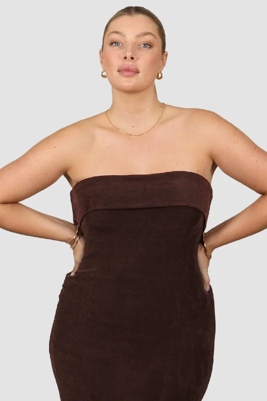 SURI MIDI DRESS ESPRESSO