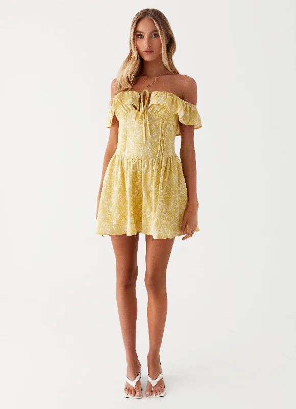 Tarryn Mini Dress - Yellow Floral