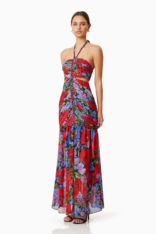 Thea Cocktail Maxi Dress In Red