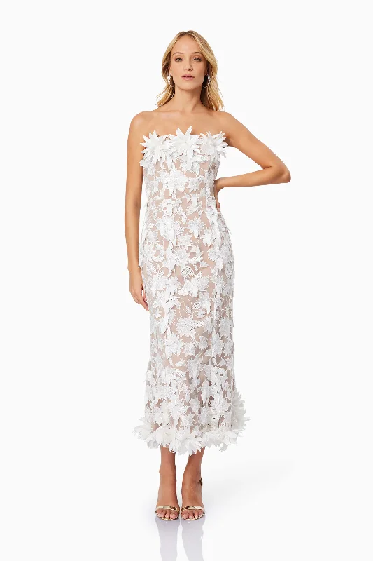 Valentina Midi Cocktail Dress in White