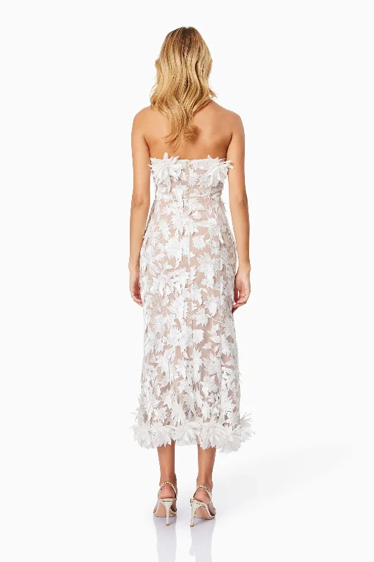 Valentina Midi Cocktail Dress in White