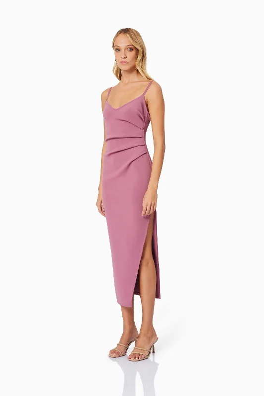 Vera Fitted Maxi Dress In Pink