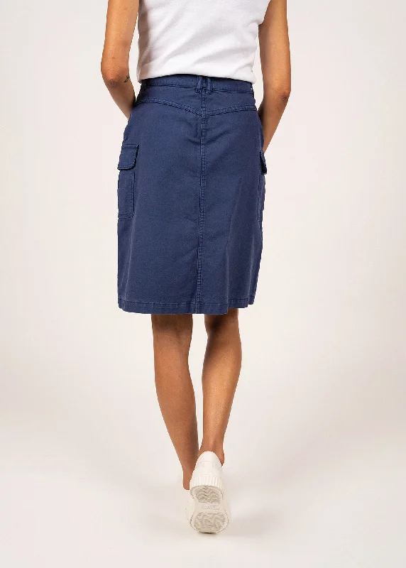 Veronica skirt with pockets - in cotton canvas (INDIGO)