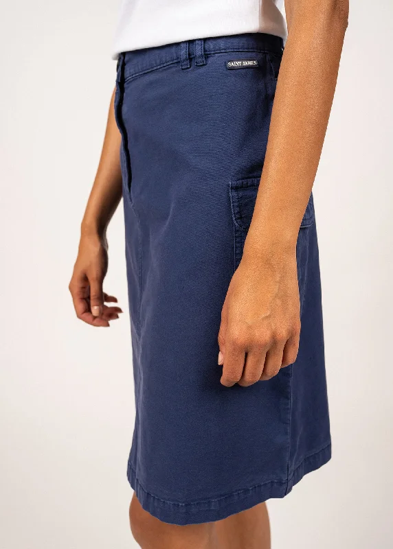 Veronica skirt with pockets - in cotton canvas (INDIGO)