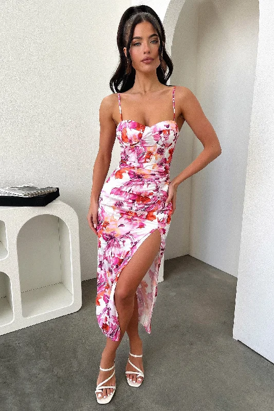 Astra Midi Dress - Pink Floral