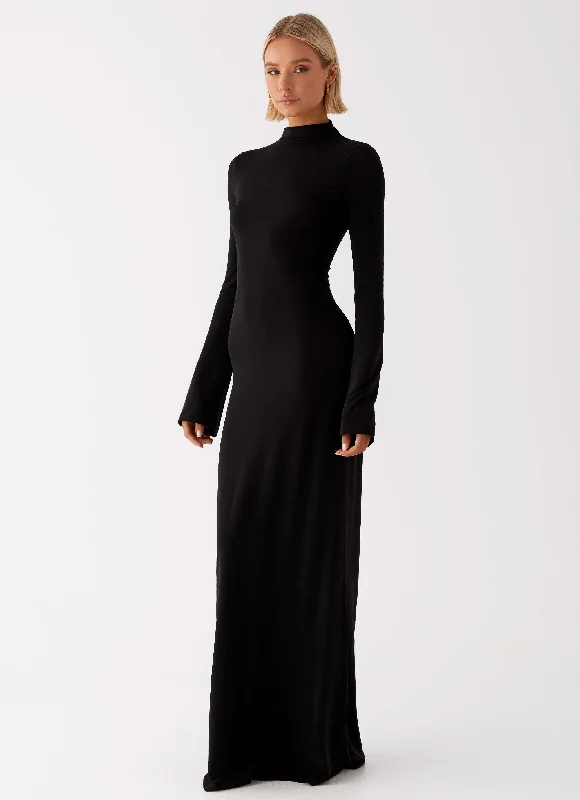 Brioni Long Sleeve Maxi Dress - Black