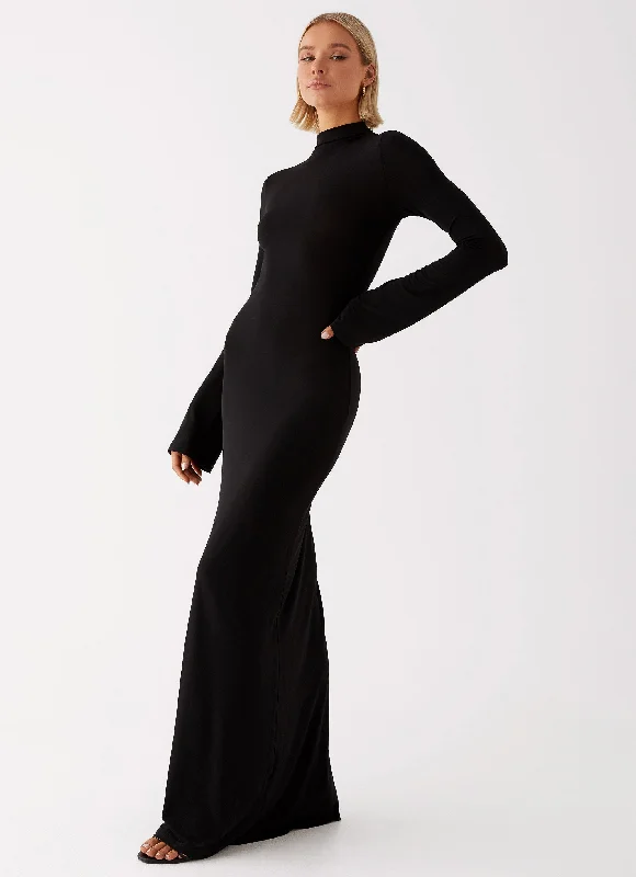 Brioni Long Sleeve Maxi Dress - Black