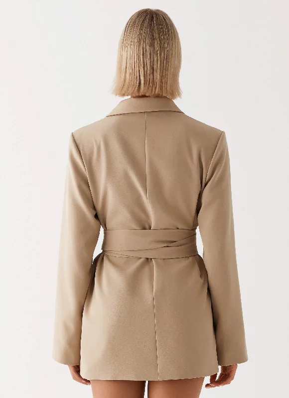 Clara Blazer Dress - Brown