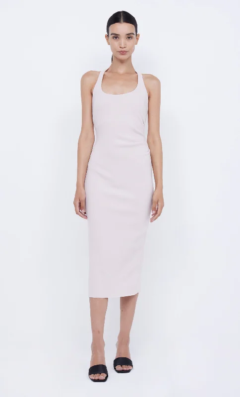 CYNDIE HALTER MIDI DRESS - VANILLA BEAN