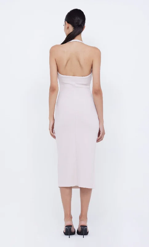 CYNDIE HALTER MIDI DRESS - VANILLA BEAN