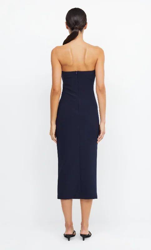 KARINA STRAPLESS MIDI DRESS - INK