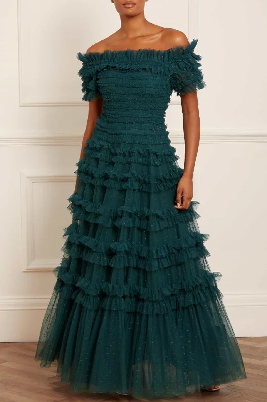 Lisette Ruffle Off Shoulder Gown