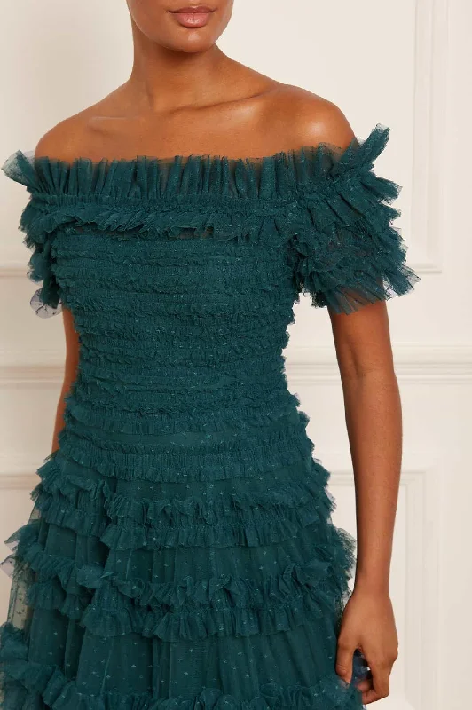 Lisette Ruffle Off Shoulder Gown