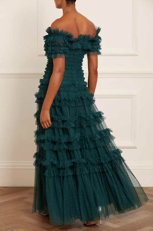 Lisette Ruffle Off Shoulder Gown