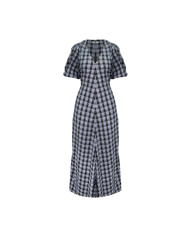 MOLLY DRESS BLUE TARTAN