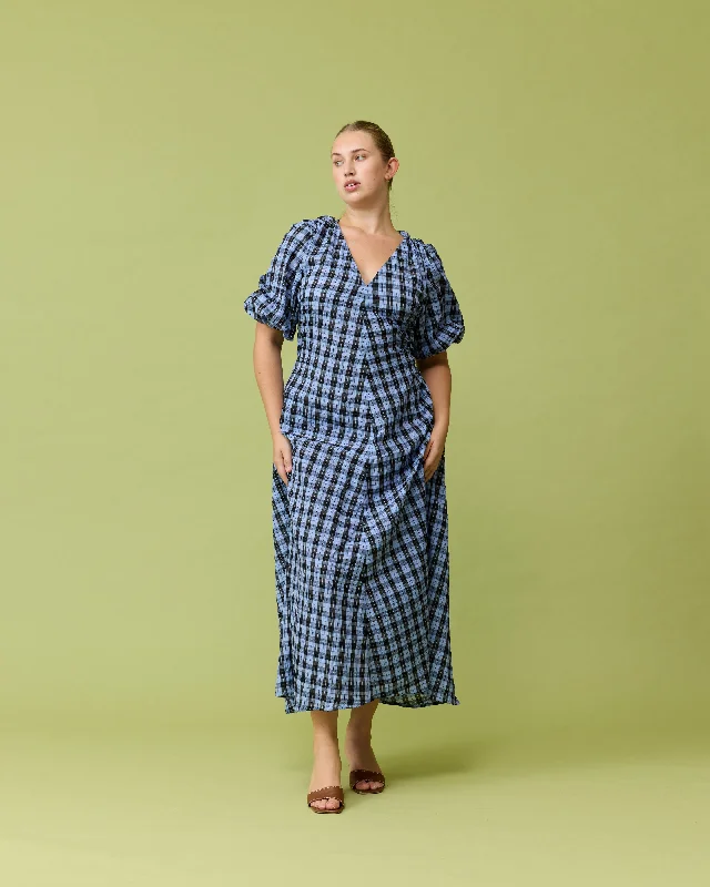 MOLLY DRESS BLUE TARTAN