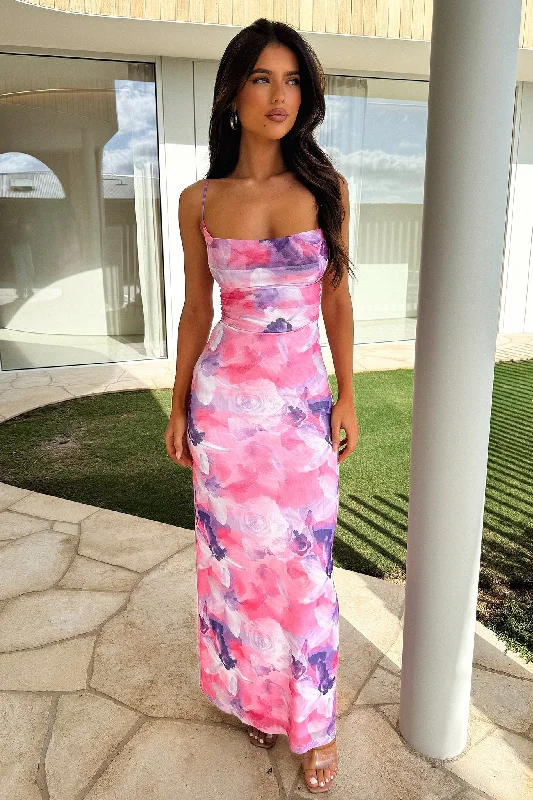 Nadine Maxi Dress - Pink Floral