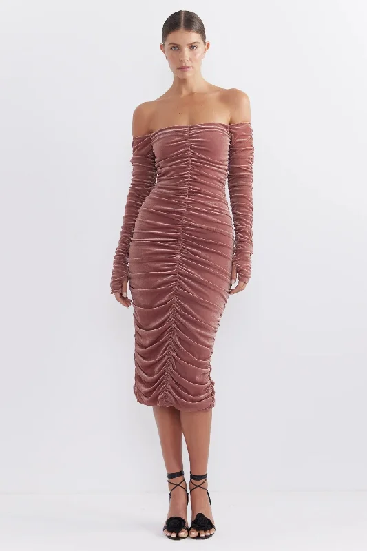 Pasduchas Suki Tapered Midi Dress - Maple