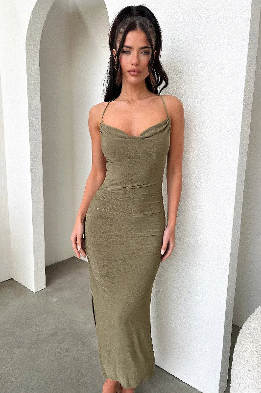 Phoebe Midi Dress - Khaki