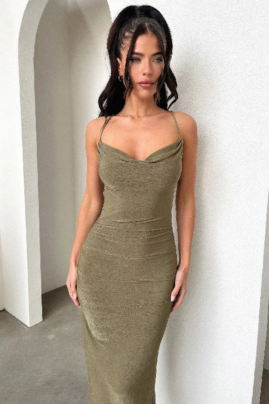 Phoebe Midi Dress - Khaki