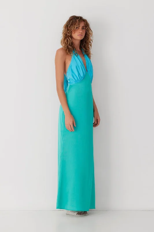 The Wolf Gang Oahu Slip Dress - Aquamarine