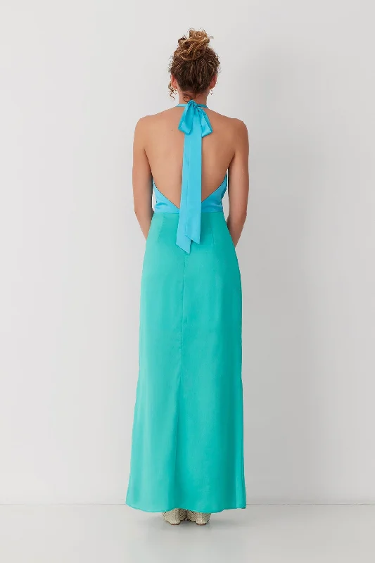 The Wolf Gang Oahu Slip Dress - Aquamarine