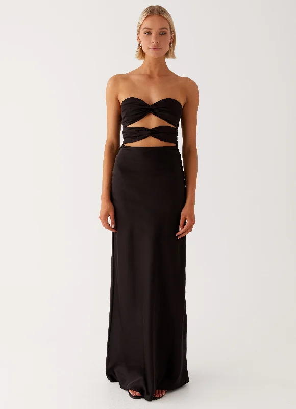 Tianna Strapless Maxi Dress - Black