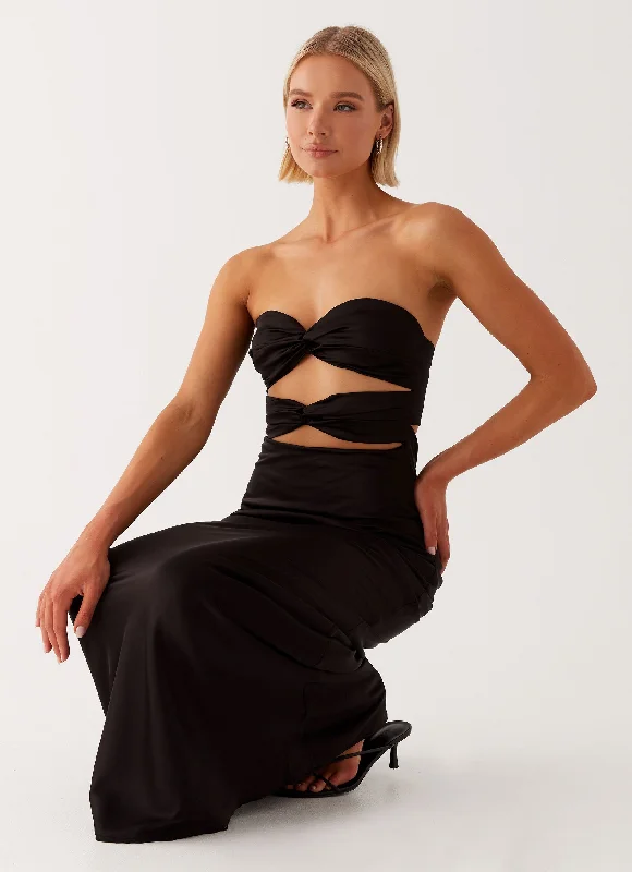 Tianna Strapless Maxi Dress - Black